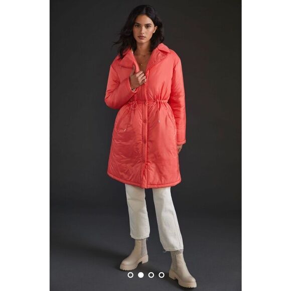 New Anthropologie x Maeve Cinched Puffer Coat Size M - Picture 1 of 12